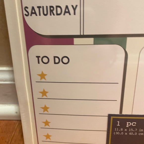 Magnetic Dry Erase 12x16” Weekly Planning Wall Mount Memo Board & Marker Set NWT - Picture 9 of 12